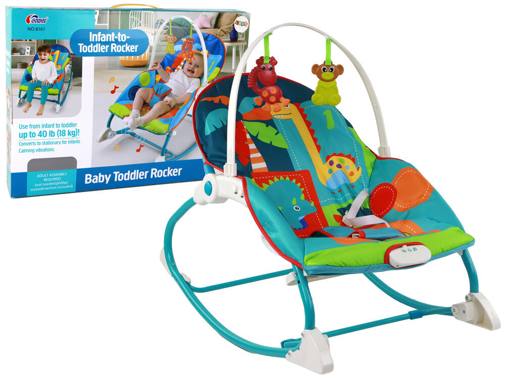 Vaikiška supamoji kėdutė Lean toys, mėlyna kaina ir informacija | Gultukai ir sūpynės | pigu.lt