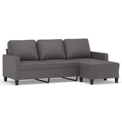 Trivietė sofa vidaXL, pilka kaina ir informacija | Sofos | pigu.lt