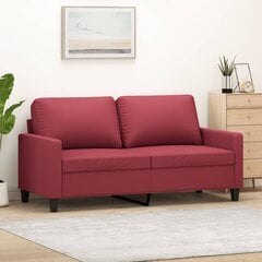 Dvivietė sofa vidaXL, raudona kaina ir informacija | Sofos | pigu.lt