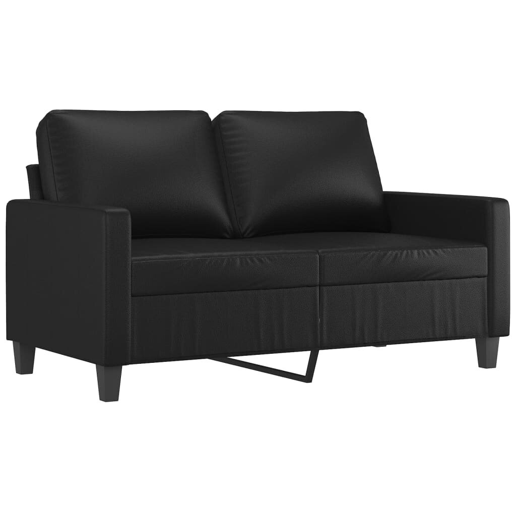 Dvivietė sofa vidaXL, juoda цена и информация | Sofos, sofos-lovos | pigu.lt