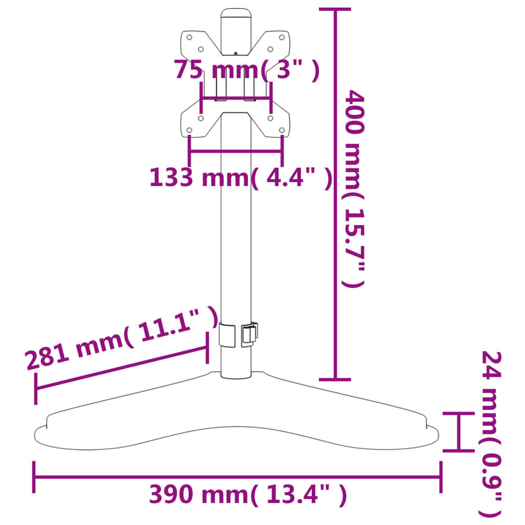 VidaXL 358006 13-27" цена и информация | Televizorių laikikliai, tvirtinimai | pigu.lt