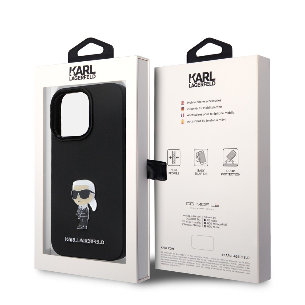 Karl Lagerfeld Liquid Silicone Metal Ikonik Case kaina ir informacija | Telefono dėklai | pigu.lt
