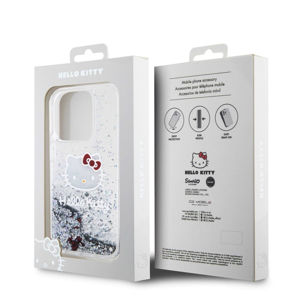 Hello Kitty Liquid Glitter Electroplating Head Logo Case kaina ir informacija | Telefono dėklai | pigu.lt