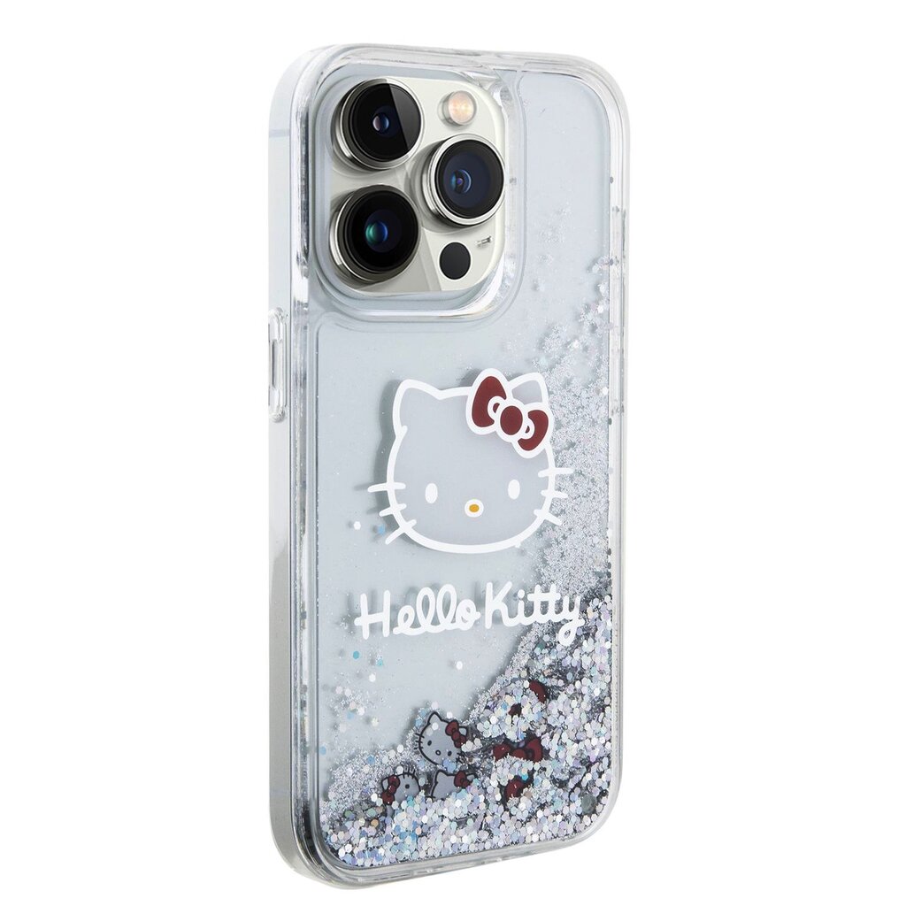 Hello Kitty Liquid Glitter Electroplating Head Logo Case kaina ir informacija | Telefono dėklai | pigu.lt