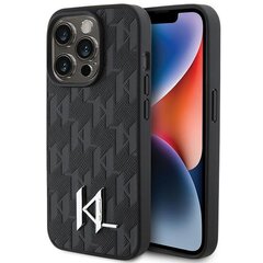 Karl Lagerfeld KLHCP15LPKLPKLK iPhone 15 Pro 6.1" czarny|black hardcase Leather Monogram Hot Stamp Metal Logo цена и информация | Чехлы для телефонов | pigu.lt