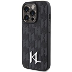 Karl Lagerfeld KLHCP15LPKLPKLK iPhone 15 Pro 6.1" czarny|black hardcase Leather Monogram Hot Stamp Metal Logo цена и информация | Чехлы для телефонов | pigu.lt