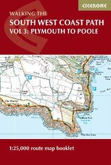 South West Coast Path Map Booklet - Vol 3: Plymouth to Poole: 1:25,000 OS Route Mapping 2nd Revised edition цена и информация | Путеводители, путешествия | pigu.lt