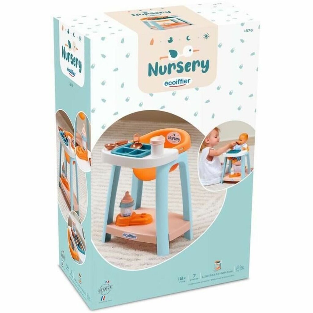 Lėlės maitinimo kėdutė Nursery Ecoiffier цена и информация | Žaislai mergaitėms | pigu.lt