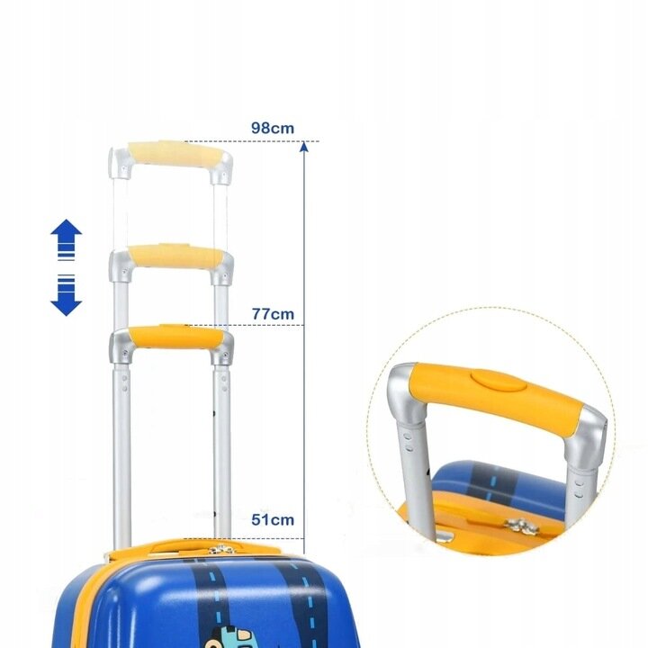 Vaikiškas kuprinės ir lagamino rinkinys Costway, 40l, mėlynas kaina ir informacija | Lagaminai, kelioniniai krepšiai | pigu.lt