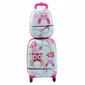 Vaikiškas kuprinės ir lagamino rinkinys Costway, rožinis цена и информация | Lagaminai, kelioniniai krepšiai | pigu.lt