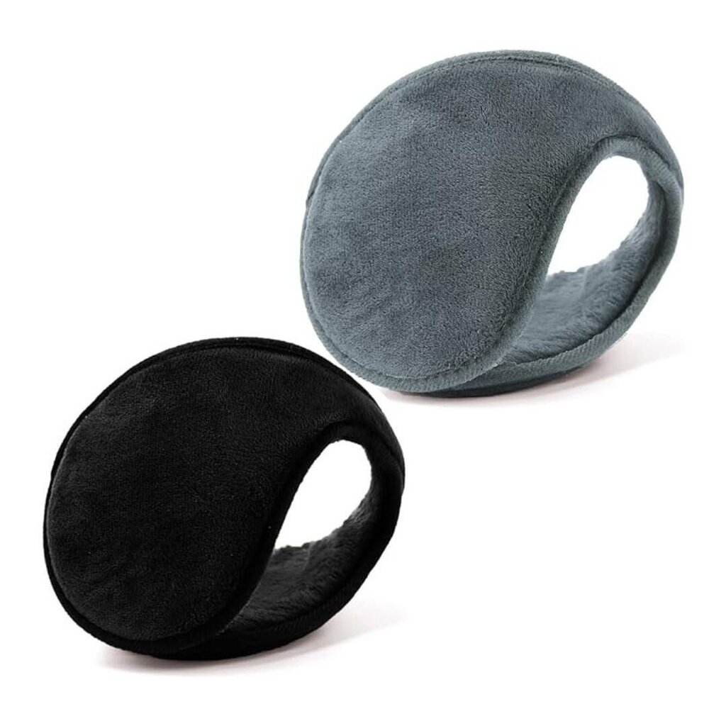Žieminės ausinės juoda/pilka 2 vnt. цена и информация | Kepurės moterims | pigu.lt