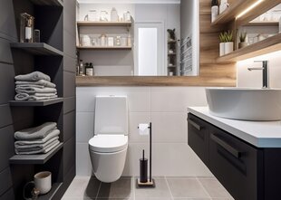 Yoka Home stovas tualetiniam popieriui su WC šepečiu kaina ir informacija | Vonios kambario aksesuarai | pigu.lt
