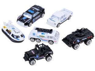Žaisliniai metaliniai automobiliai Policija Die-Cast, 6 vnt. kaina ir informacija | Žaislai berniukams | pigu.lt