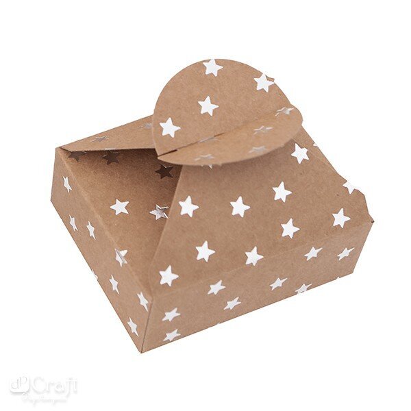 Dėžutės su sidabrinėmis žvaigždutėmis, 4 vnt. kaina ir informacija | Dovanų pakavimo priemonės | pigu.lt