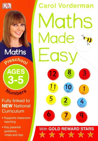 Maths Made Easy: Numbers, Ages 3-5 (Preschool): Supports the National Curriculum, Maths Exercise Book, Preschool ages 3-5 kaina ir informacija | Knygos paaugliams ir jaunimui | pigu.lt