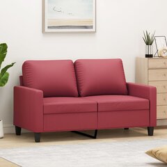 Dvivietė sofa vidaXL, raudona kaina ir informacija | Sofos | pigu.lt