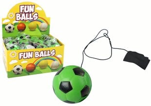 Мяч на резинке с браслетом 6 см, зеленый цена и информация | Развивающие игрушки | pigu.lt