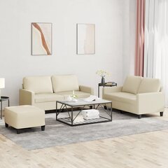 2-ių dalių sofos komplektas vidaXL, smėlio spalvos kaina ir informacija | Minkštų baldų komplektai | pigu.lt
