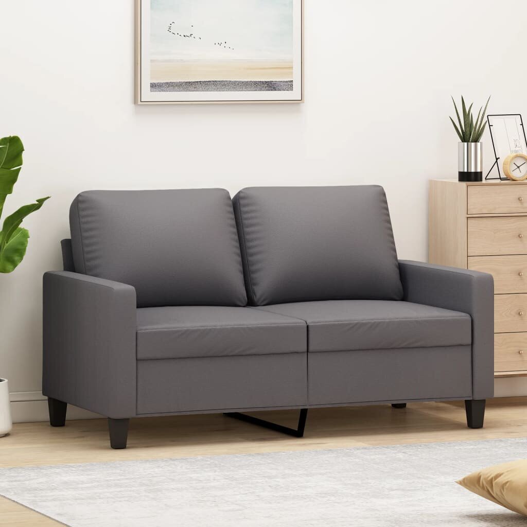 Dvivietė sofa vidaXL, pilka kaina ir informacija | Sofos | pigu.lt