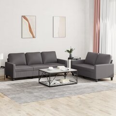 2-ių dalių sofos komplektas vidaXL, pilkas kaina ir informacija | Minkštų baldų komplektai | pigu.lt
