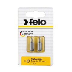 Atsuktuvų antgaliai Felo Torx 5, 25 mm, 2 vnt цена и информация | Механические инструменты | pigu.lt