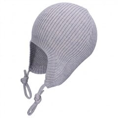 Шапка-шлем из шерсти мериноса TuTu, серая цена и информация | Шапки, перчатки, шарфики для новорожденных | pigu.lt