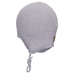 Шапка-шлем из шерсти мериноса TuTu, серая цена и информация | Шапки, перчатки, шарфики для новорожденных | pigu.lt