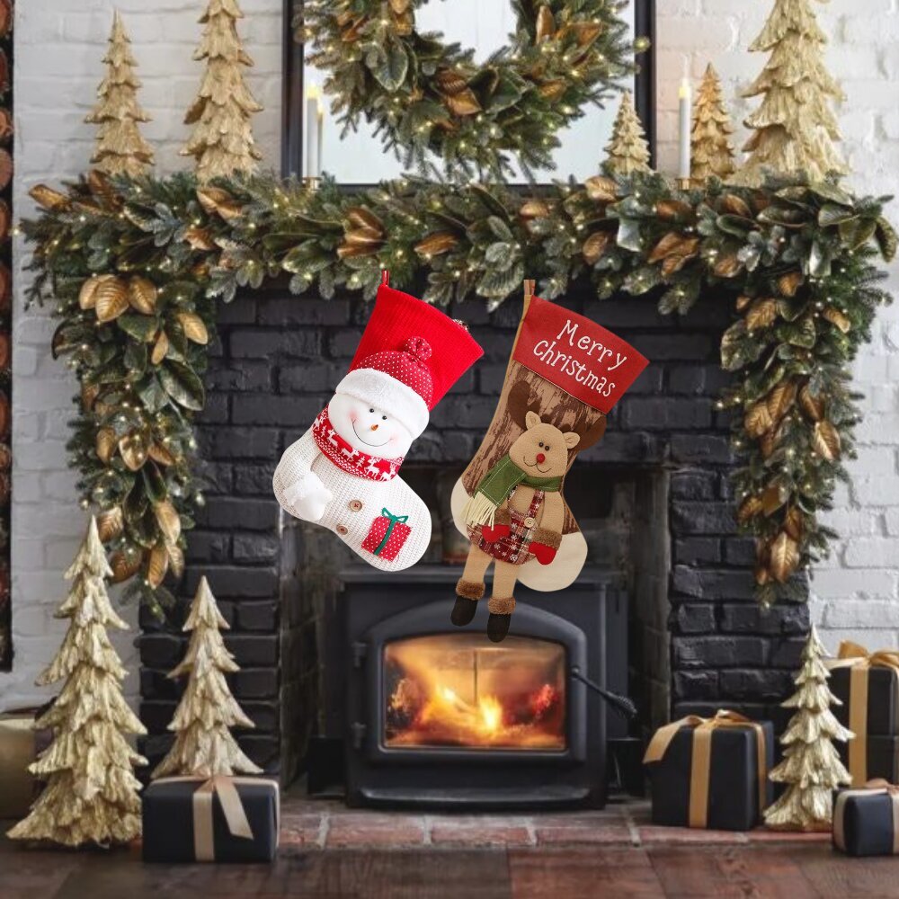 Kalėdinės pakabinamos kojinės Snieguolis ir Elnias kaina ir informacija | Kalėdinės dekoracijos | pigu.lt