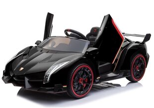 Dvivietis vaikiškas elektromobilis Lamborghini Veneno, juodas kaina ir informacija | Elektromobiliai vaikams | pigu.lt