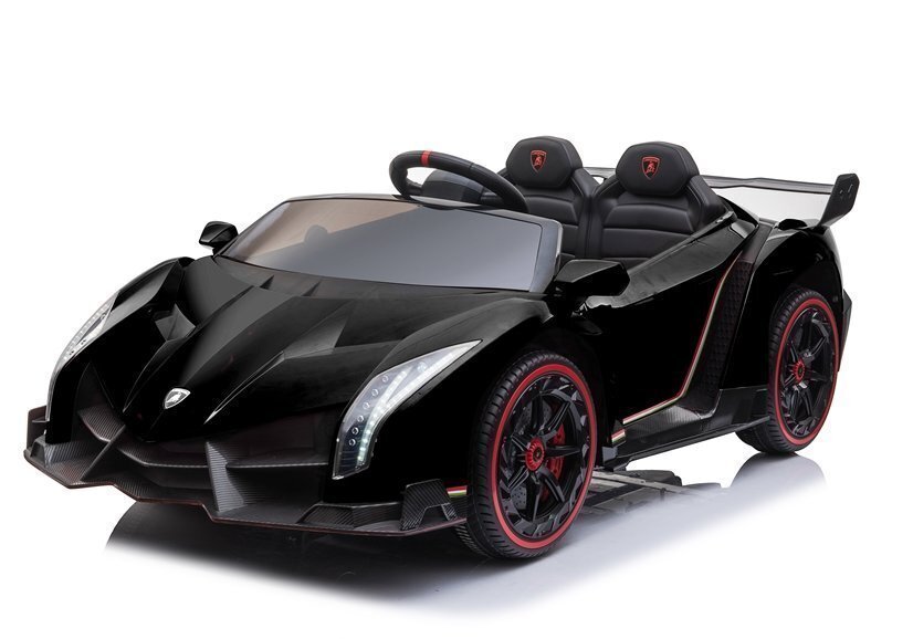 Dvivietis vaikiškas elektromobilis Lamborghini Veneno, juodas kaina ir informacija | Elektromobiliai vaikams | pigu.lt