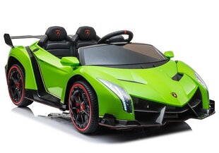 Двухместный электромобиль для детей Lamborghini Veneno, зеленыйДетский электромобиль Lamborghini Veneno, зеленый цена и информация | Электромобили для детей | pigu.lt