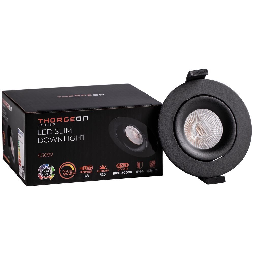 Thorgeon įmontuojamas LED šviestuvas RAL9005 kaina ir informacija | Įmontuojami šviestuvai, LED panelės | pigu.lt
