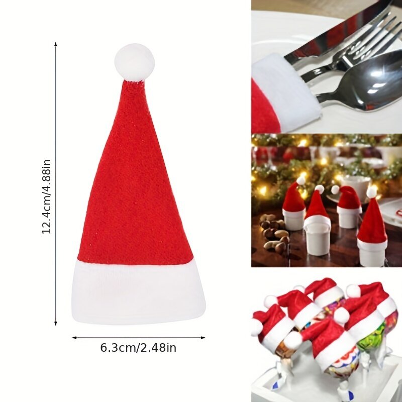 Kalėdinės kepurėlės stalo dekoravimui kaina ir informacija | Kalėdinės dekoracijos | pigu.lt