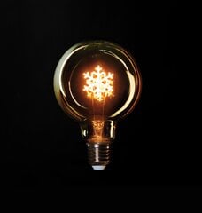 LED kalėdinė dekoracija Retro lemputė su snaige kaina ir informacija | Kalėdinės dekoracijos | pigu.lt