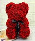 Didelis gėlių meškiukas su raudonomis rožėmis kaina ir informacija | Dirbtinės gėlės | pigu.lt
