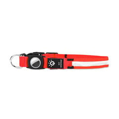 LED apšviestas antkaklis šuniui su AirTag laikikliu, raudonas kaina ir informacija | Antkakliai, petnešos šunims | pigu.lt