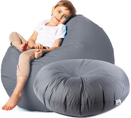 Sėdmaišis 2in1 Bean Bag Cocoon 2in1 LuX Premium, pilkas kaina ir informacija | Vaikiški sėdmaišiai, foteliai, pufai | pigu.lt