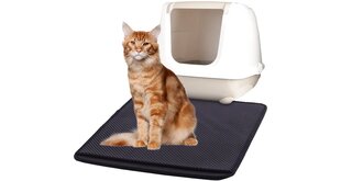Коврик для кошачьего туалета Flamingo Matz, 61x41x1.3 см, черный/серый цена и информация | Средства по уходу за животными | pigu.lt