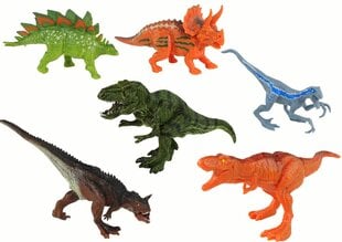 Figūrėlių rinkinys Dinozaurai ir transporto priemonės Lean Toys, 13 d. kaina ir informacija | Žaislai berniukams | pigu.lt