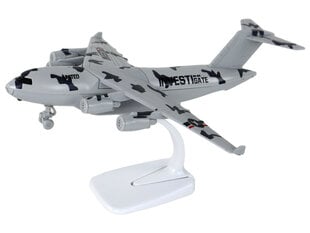 Karinio lėktuvo modelis HW-605 su šviesos ir garso efektais, pilka kaina ir informacija | Žaislai berniukams | pigu.lt