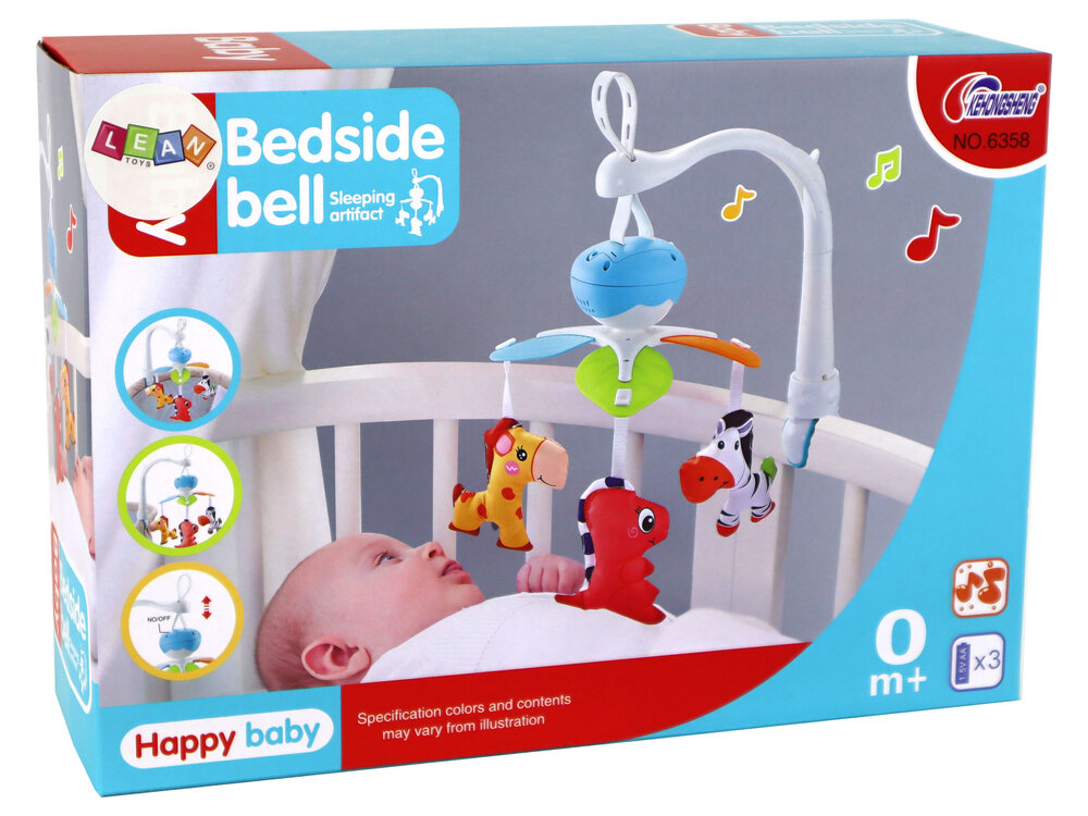 Pakabinama kūdikių lovytės karuselė su garso efektais, mėlyna kaina ir informacija | Žaislai kūdikiams | pigu.lt