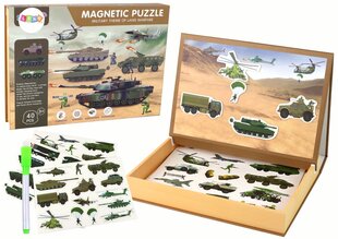 Magnetinė dėlionė Lean Toys Karinė technika, 40 d. kaina ir informacija | Dėlionės (puzzle) | pigu.lt