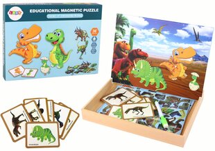 Magnetinės dėlionės rinkinys su dinozaurais Lean Toys kaina ir informacija | Dėlionės (puzzle) | pigu.lt