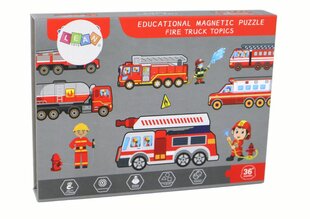 Magnetinė dėlionė Lean Toys Ugniagesiai kaina ir informacija | Dėlionės (puzzle) | pigu.lt