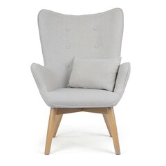 Кресло с подставкой для ног, светло-серый цена и информация | Кресла в гостиную | pigu.lt