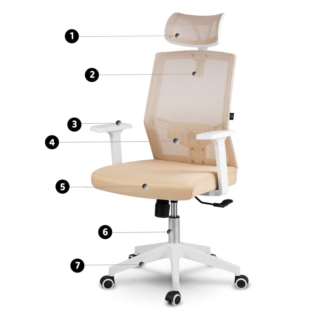 Biuro kėdė Rotar, smėlio spalvos цена и информация | Biuro kėdės | pigu.lt