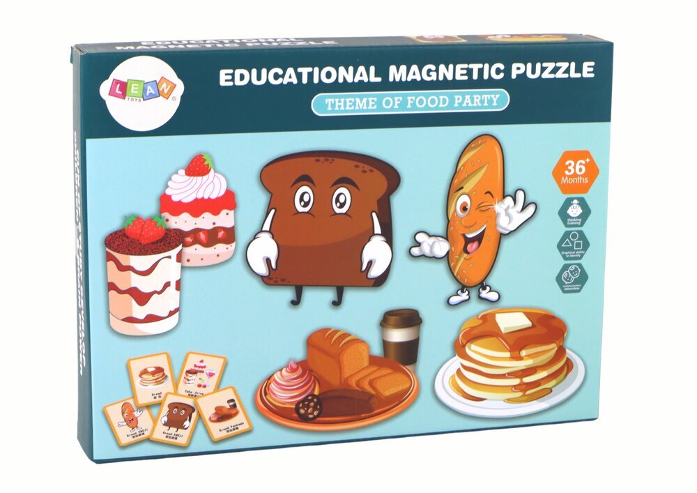 Magnetinė dėlionė Lean Toys Maisto produktai kaina ir informacija | Dėlionės (puzzle) | pigu.lt