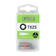 Atsuktuvų antgaliai Essve, TX25, 25 mm, 2 vnt. kaina ir informacija | Mechaniniai įrankiai | pigu.lt