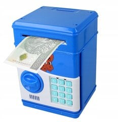 Электронный банкомат синий с пин-кодом-сберегательным ящиком 13,5х13,5х19см цена и информация | Оригинальные копилки | pigu.lt