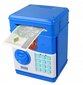 Elektroninis mėlynas bankomatas su pin kodu-taupyklė 13,5x13,5x19cm kaina ir informacija | Originalios taupyklės | pigu.lt
